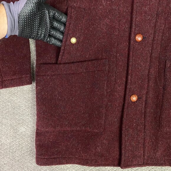 Vintage LL Bean Coat Jacket Mens Large Tall Red Hooded USA Blanket NWT Deadstock - Picture 6 of 16